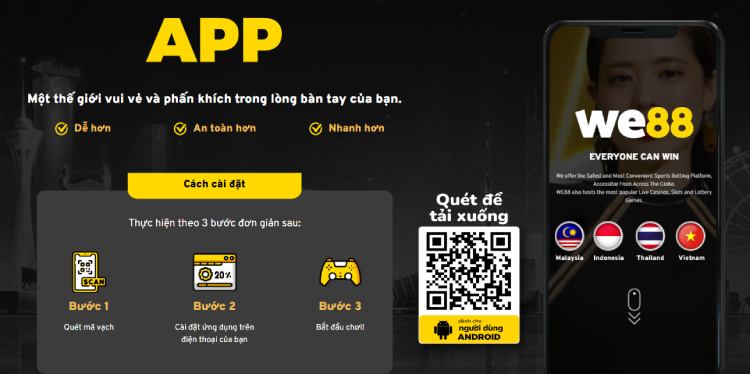 app đặt cược WE88