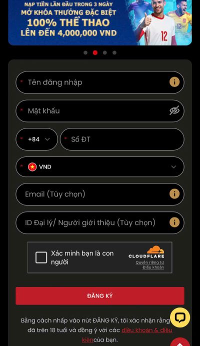 đăng ký tài khoản cá cược