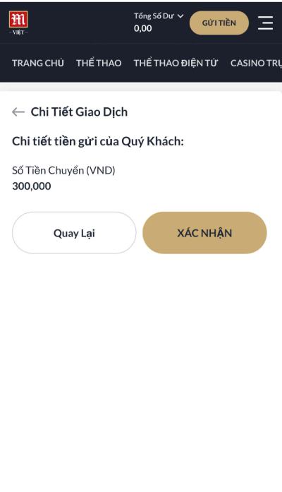 nhập tiền và xác nhận