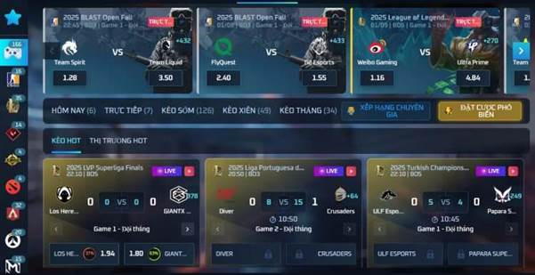 kèo esports live 12PLAY